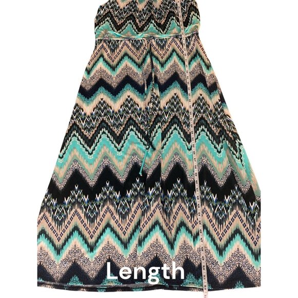 NY Collection Womens Maxi Dress Multicolor Chevron Print Sleeveless Small - Picture 7 of 10